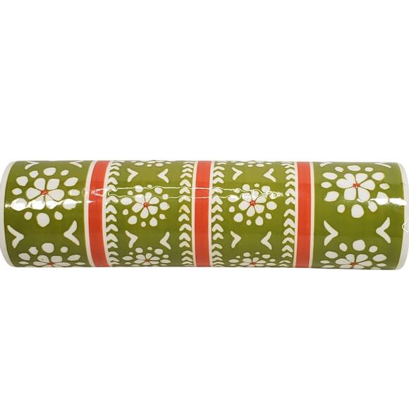 Anthropologie Ceramic Floral Folk Art Kitchen Rolling Pin Wood Handles Bloomcore - Picture 2 of 8